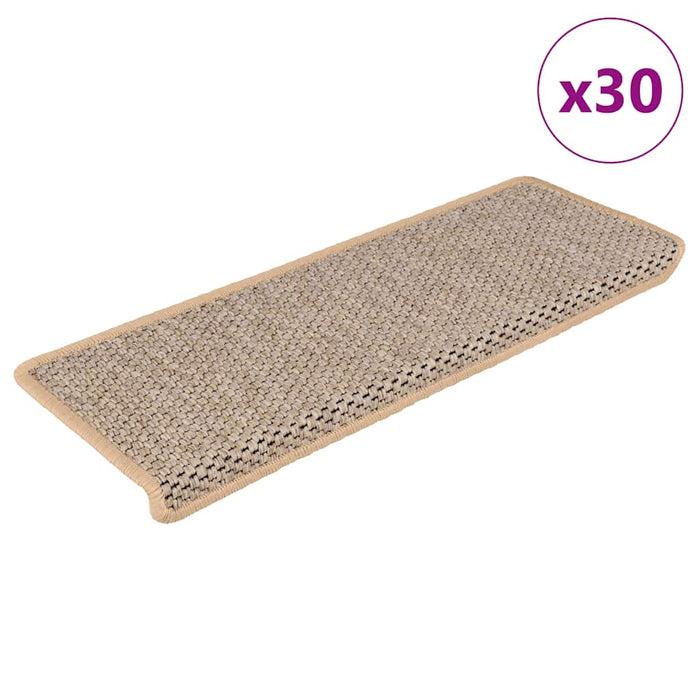 Covorașe scări autoadezive 30 buc. bej deschis 65x21x4 cm sisal WALTI