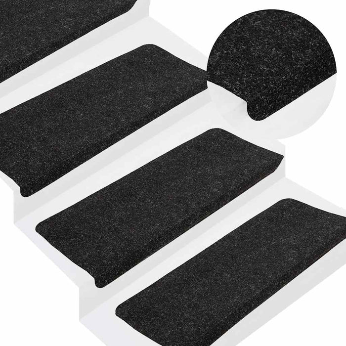 Covorașe scară autoadezive 30 buc Antracit 65x24,5x3,5 cm - WALTI WALTI