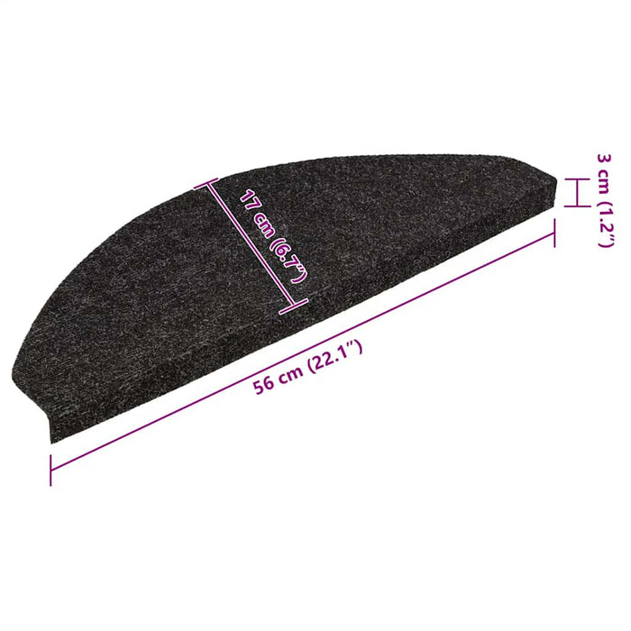 Covorașe scară autoadezive 30 buc Negru 56x17x3 cm - WALTI WALTI