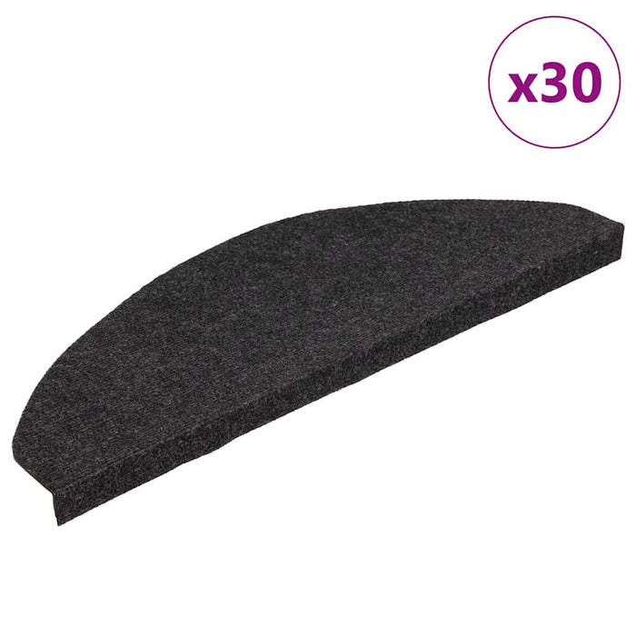 Covorașe scară autoadezive 30 buc Negru 65x22,5x3,5 cm WALTI