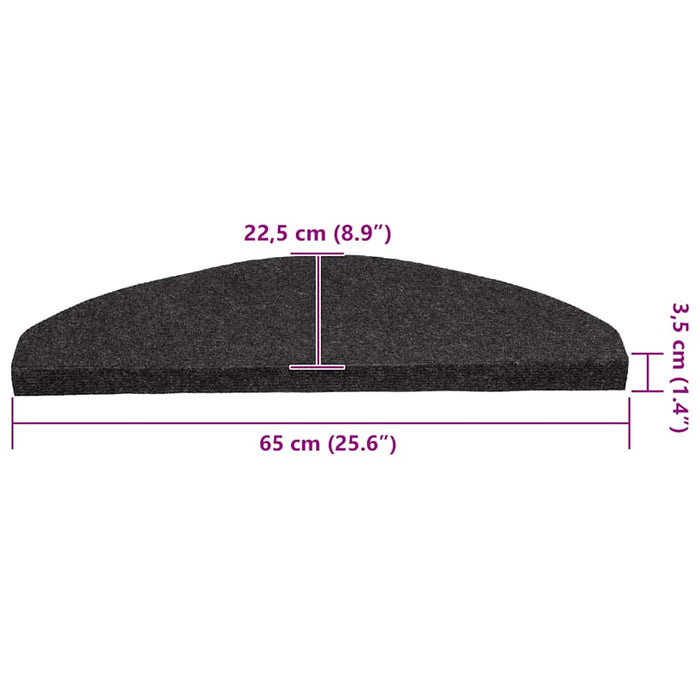 Covorașe scară autoadezive 30 buc Negru 65x22,5x3,5 cm WALTI