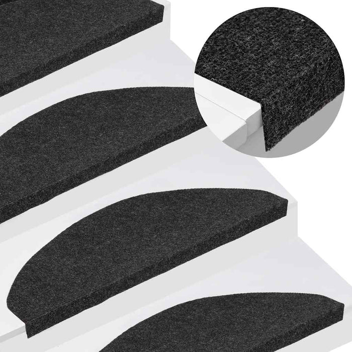 Covorașe scară autoadezive 30 buc Negru 65x22,5x3,5 cm - WALTI WALTI