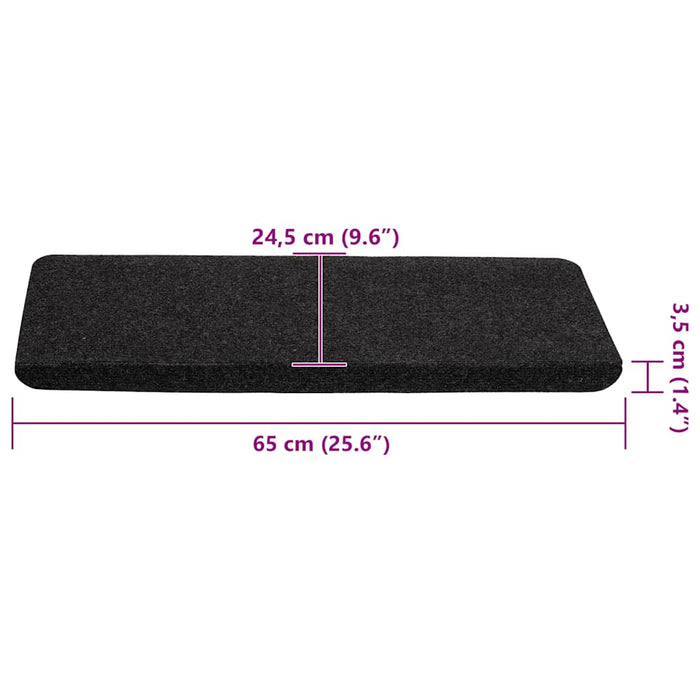 Covorașe scară autoadezive 30 buc Negru 65x24,5x3,5 cm WALTI