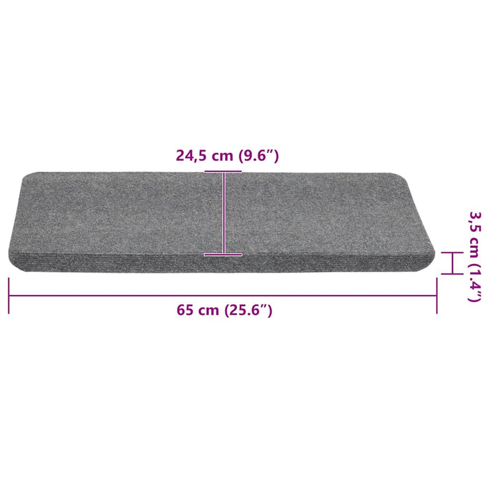 Covorașe scară autoadezive 30 buc Gri 65x24,5x3,5 cm WALTI