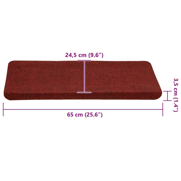 Covorașe scară autoadezive 30 buc Roșu 65x24,5x3,5 cm - WALTI WALTI