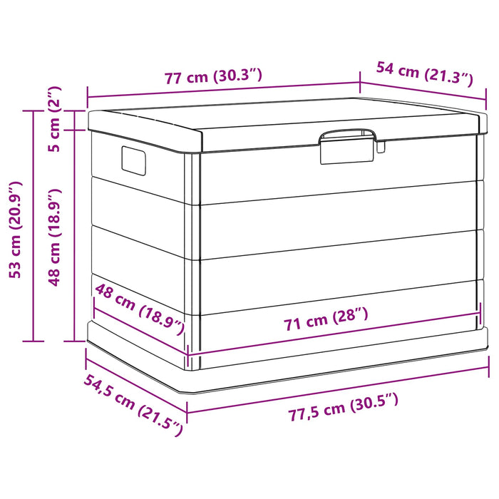 Cutie de depozitare pentru grădină Antracit 77,5 x 54,5 x 53 cm - WALTI WALTI