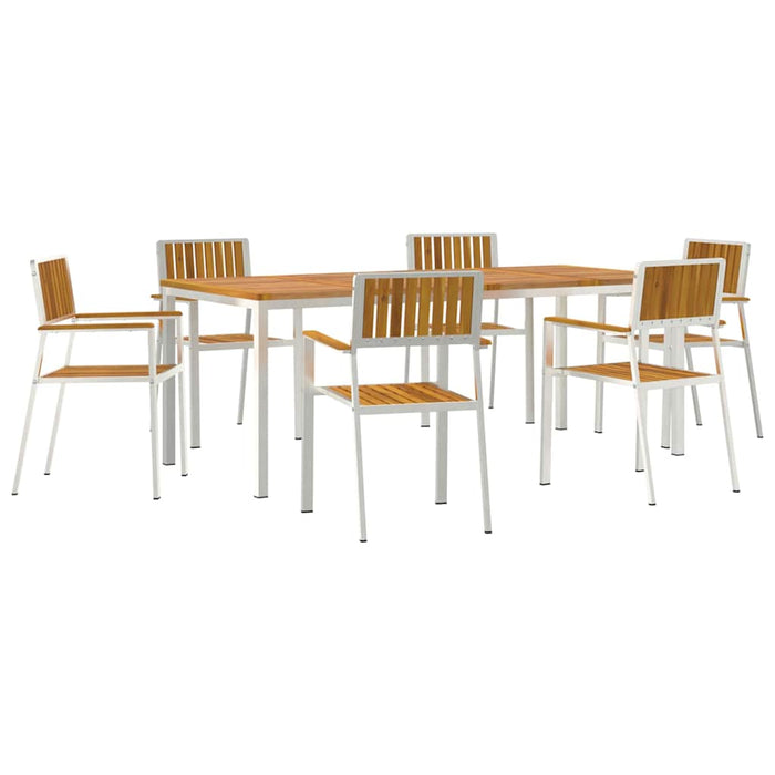 Set de masă pentru grădină 7 pcs Maro lemn masiv de acacia - WALTI WALTI
