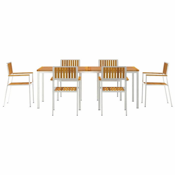 Set de masă pentru grădină 7 pcs Maro lemn masiv de acacia - WALTI WALTI