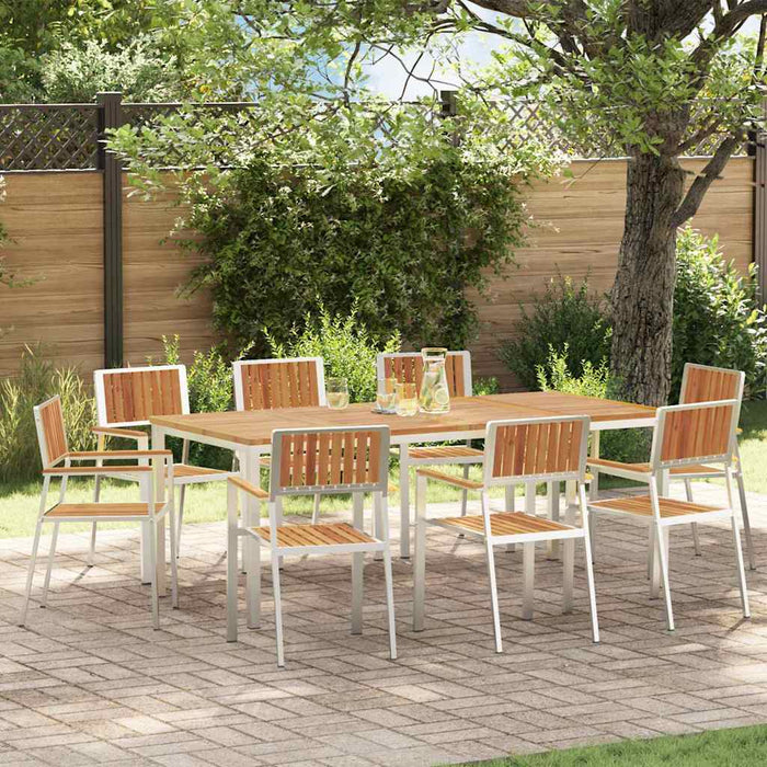 Set de masă pentru grădină 9 pcs Maro lemn masiv de acacia - WALTI WALTI