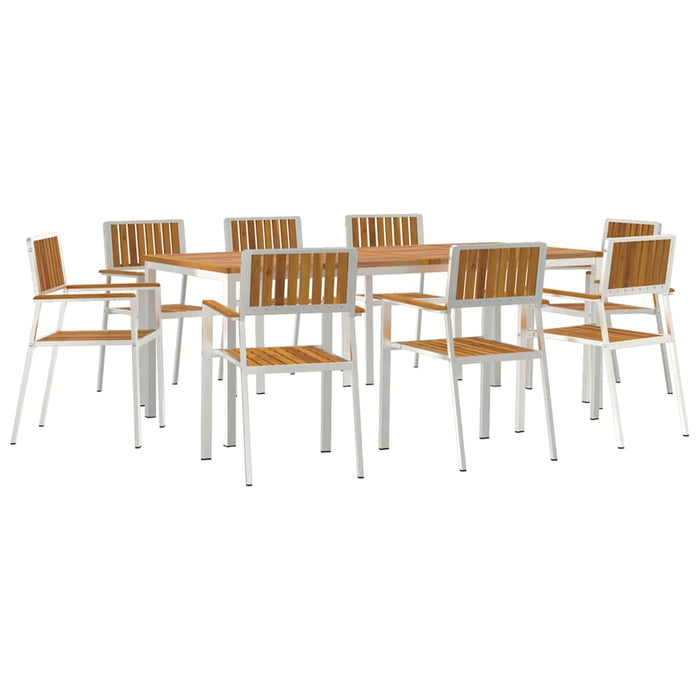 Set de masă pentru grădină 9 pcs Maro lemn masiv de acacia - WALTI WALTI