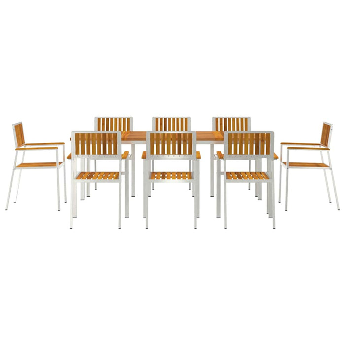 Set de masă pentru grădină 9 pcs Maro lemn masiv de acacia - WALTI WALTI