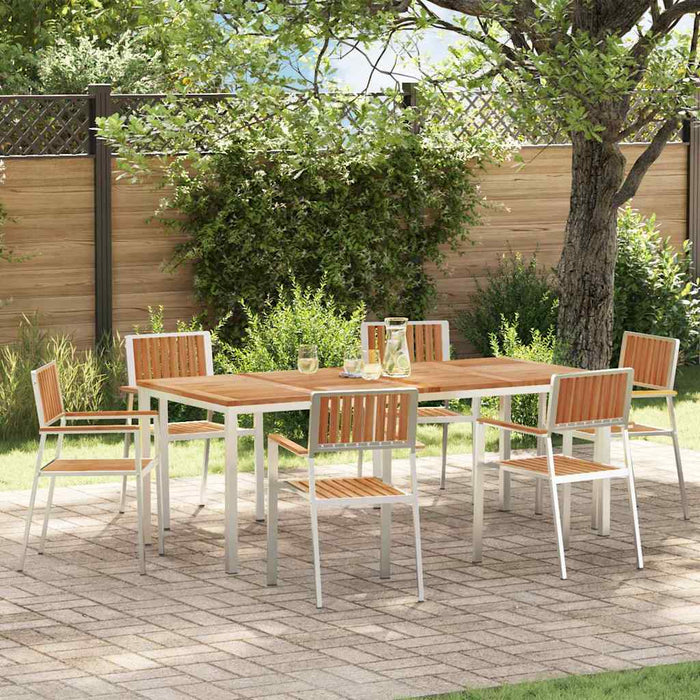 Set de masă pentru grădină 7 pcs Maro Lemn masiv de tec - WALTI WALTI