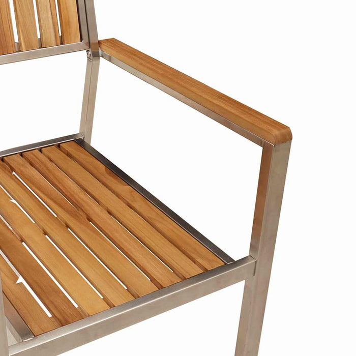 Set de masă pentru grădină 9 pcs Maro Lemn masiv de tec - WALTI WALTI