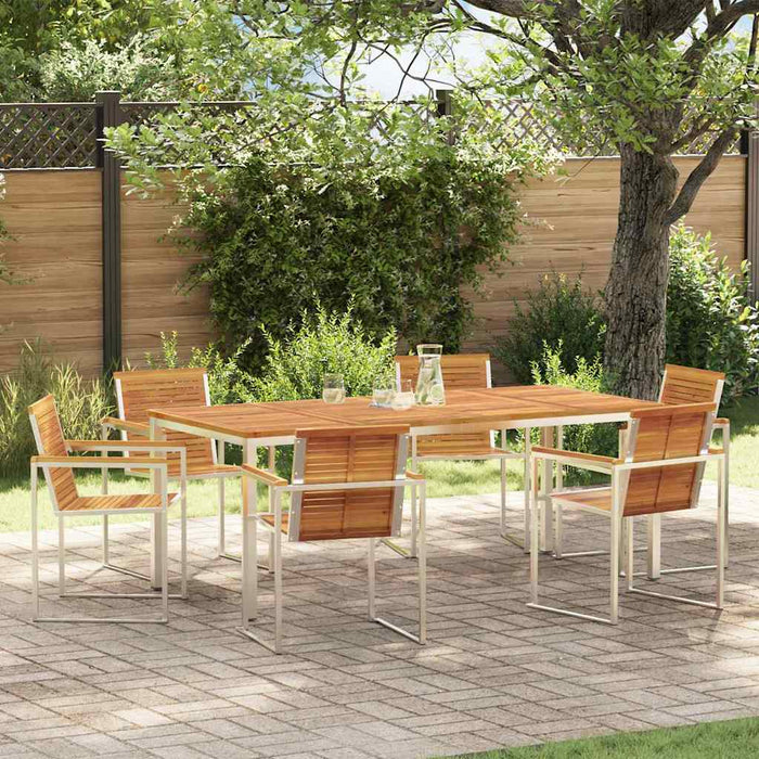 Set de masă pentru grădină 7 pcs Lemn Solid de Acacia - WALTI WALTI