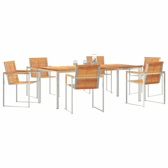 Set de masă pentru grădină 7 pcs Lemn Solid de Acacia - WALTI WALTI