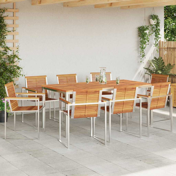 Set de masă pentru grădină 9 pcs Lemn Solid de Acacia - WALTI WALTI