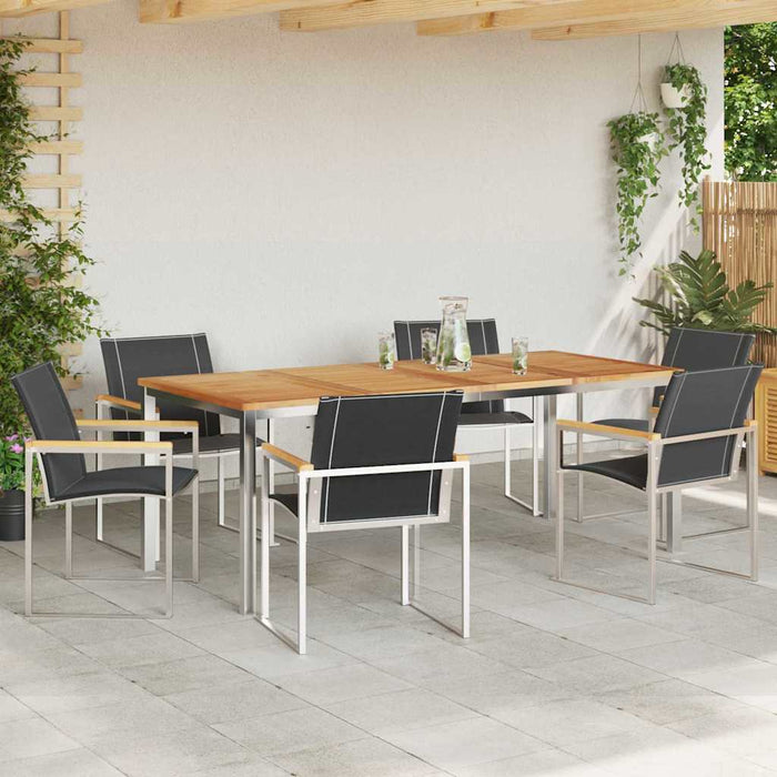 Set de masă pentru grădină 7 pcs Lemn Solid de Acacia - WALTI WALTI
