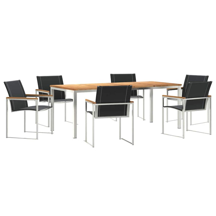 Set de masă pentru grădină 7 pcs Lemn Solid de Acacia - WALTI WALTI