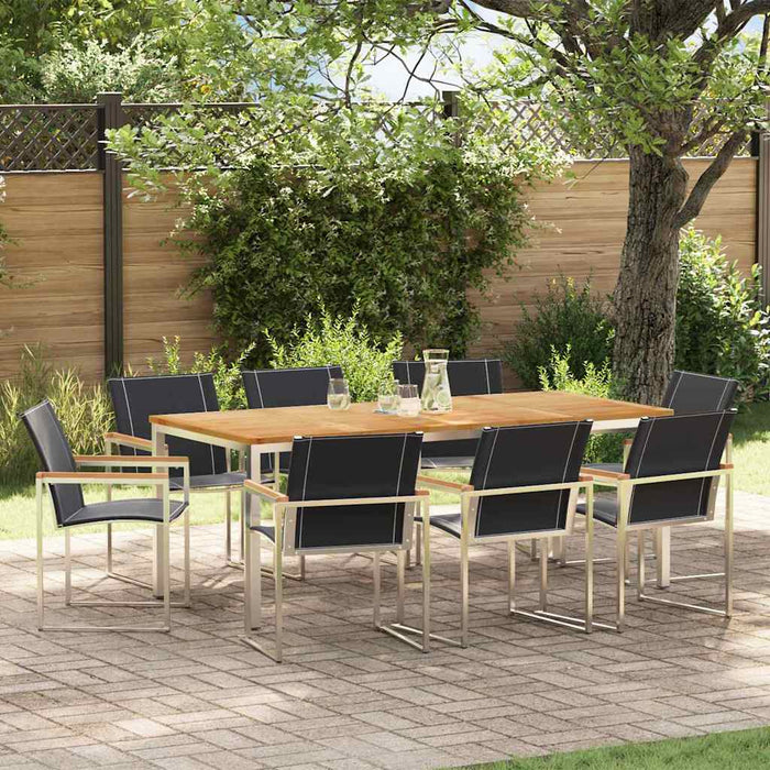 Set de masă pentru grădină 9 pcs Lemn Solid de Acacia - WALTI WALTI