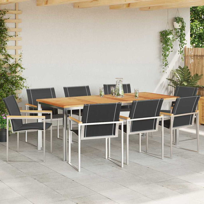 Set de masă pentru grădină 9 pcs Lemn Solid de Acacia - WALTI WALTI