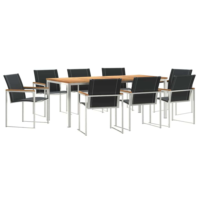 Set de masă pentru grădină 9 pcs Lemn Solid de Acacia - WALTI WALTI