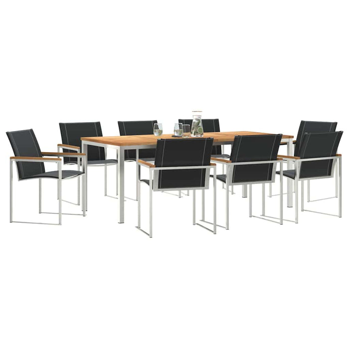 Set de masă pentru grădină 9 pcs Lemn Solid de Acacia - WALTI WALTI
