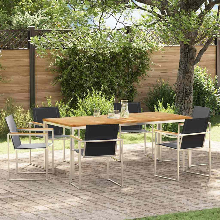 Set de masă pentru grădină 7 pcs Lemn masiv de teak - WALTI WALTI
