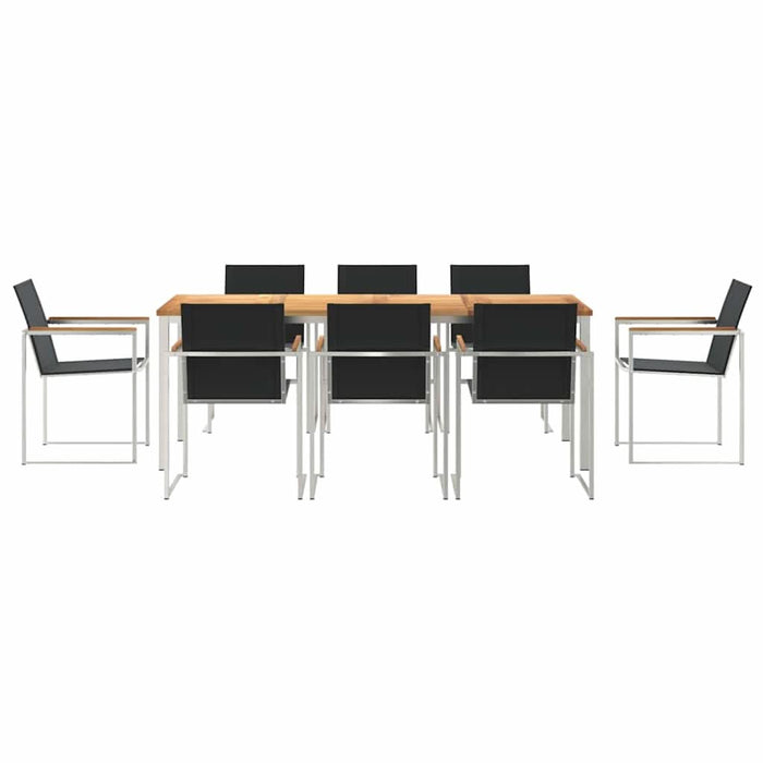 Set de masă pentru grădină 9 pcs Lemn masiv de teak - WALTI WALTI