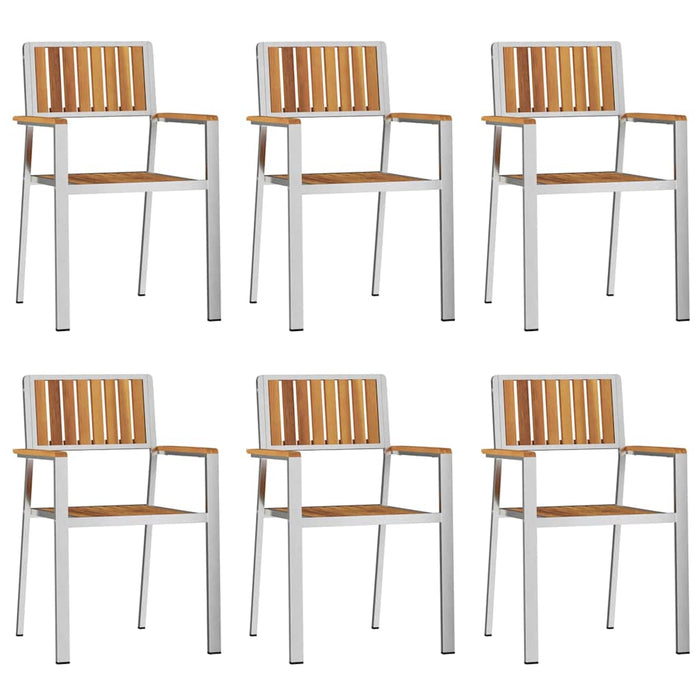 ScaundeGrădină 6 pcs Maro 56x54,5x87cm Lemn de acacia masiv - WALTI WALTI