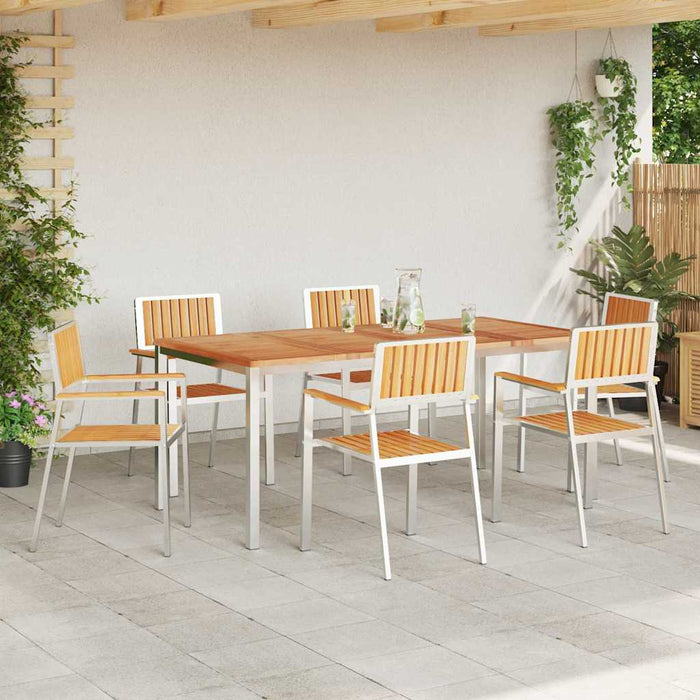 ScaundeGrădină 6 pcs Maro 56x54,5x87cm Lemn de tec masiv - WALTI WALTI