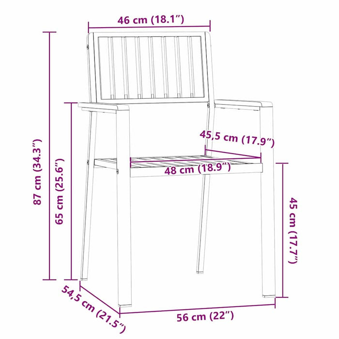 ScaundeGrădină 6 pcs Maro 56x54,5x87cm Lemn de tec masiv - WALTI WALTI