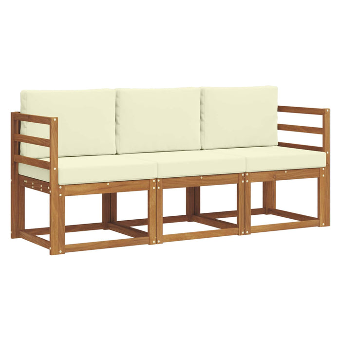 Set de canapele de exterior cu pernă 3 pcs Natural și Crem - WALTI WALTI