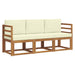 Set de canapele de exterior cu pernă 3 pcs Natural și Crem - WALTI WALTI