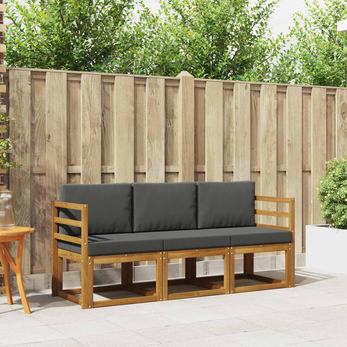 Set de canapele de exterior cu pernă 3 pcs Natural și Antracit - WALTI WALTI
