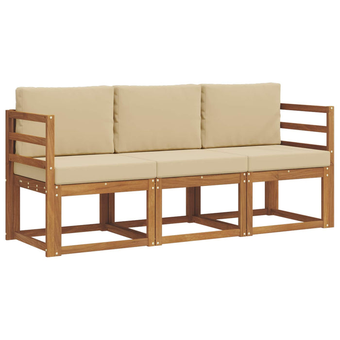 Set de canapele de exterior cu pernă 3 pcs Natural și Bej - WALTI WALTI