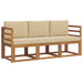 Set de canapele de exterior cu pernă 3 pcs Natural și Bej - WALTI WALTI