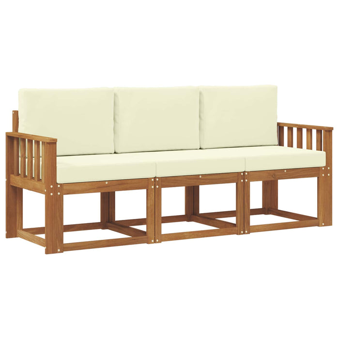 Set de canapele de exterior cu pernă 3 pcs Natural și Crem - WALTI WALTI