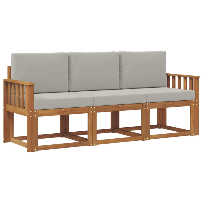 Set de canapele de exterior 3 pcs Gri natural și deschis - WALTI WALTI