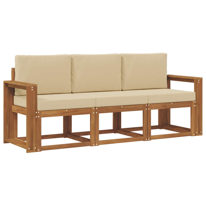 Set de canapele de exterior cu pernă 3 pcs Natural și Bej - WALTI WALTI