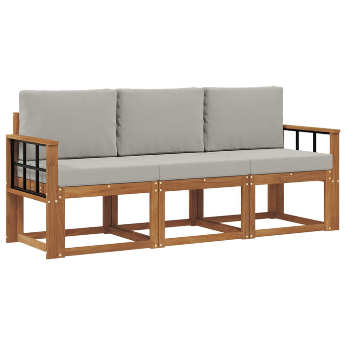 Set de canapele de exterior 3 pcs Gri natural și deschis - WALTI WALTI