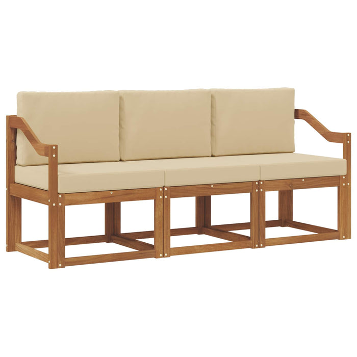 Set de canapele de exterior cu pernă 3 pcs Natural și Bej - WALTI WALTI