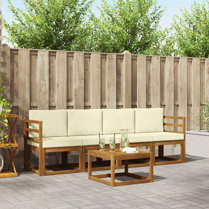 Set de canapele de exterior cu pernă 5 pcs Natural și Crem - WALTI WALTI
