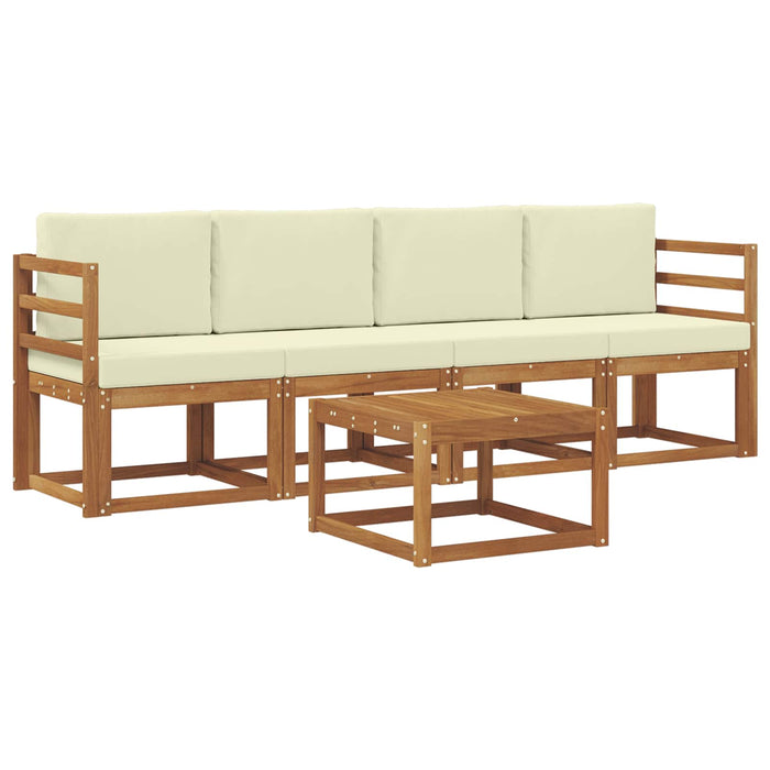 Set de canapele de exterior cu pernă 5 pcs Natural și Crem - WALTI WALTI