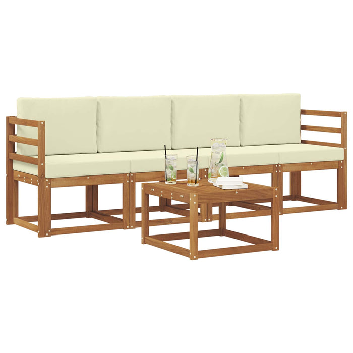 Set de canapele de exterior cu pernă 5 pcs Natural și Crem - WALTI WALTI