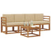 Set de canapele de exterior cu pernă 5 pcs Natural și Bej - WALTI WALTI