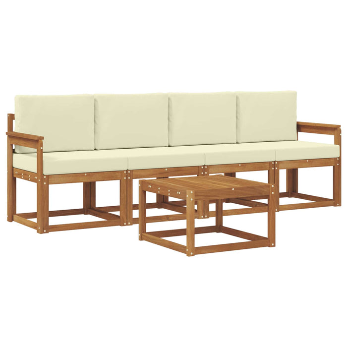 Set de canapele de exterior cu pernă 5 pcs Natural și Crem - WALTI WALTI