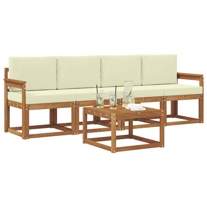 Set de canapele de exterior cu pernă 5 pcs Natural și Crem - WALTI WALTI
