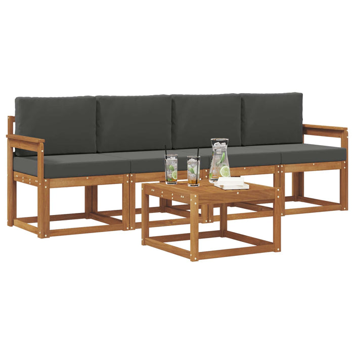 Set de canapele de exterior cu pernă 5 pcs Natural și Antracit - WALTI WALTI