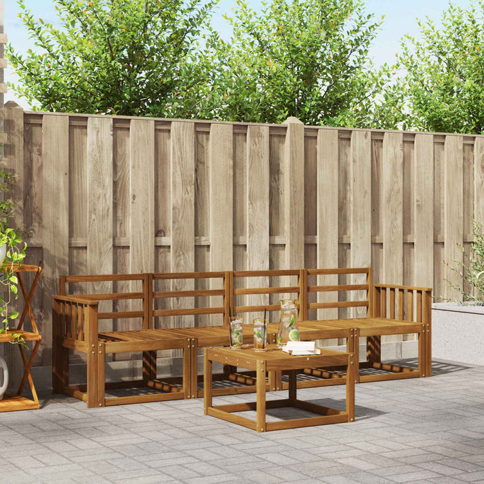Set de canapele de exterior 5 pcs natural Lemn Solid de Acacia WALTI