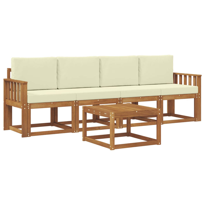 Set de canapele de exterior cu pernă 5 pcs Natural și Crem - WALTI WALTI
